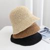 Women Hat Pure Handmade Woven Straw Breathable Summer Sunshade Hat UV Protection Seaside Vacation Fisherman Hat