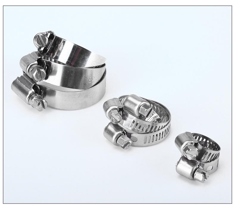 304 Stainless Steel Hose Clamp Set, 100 PCS