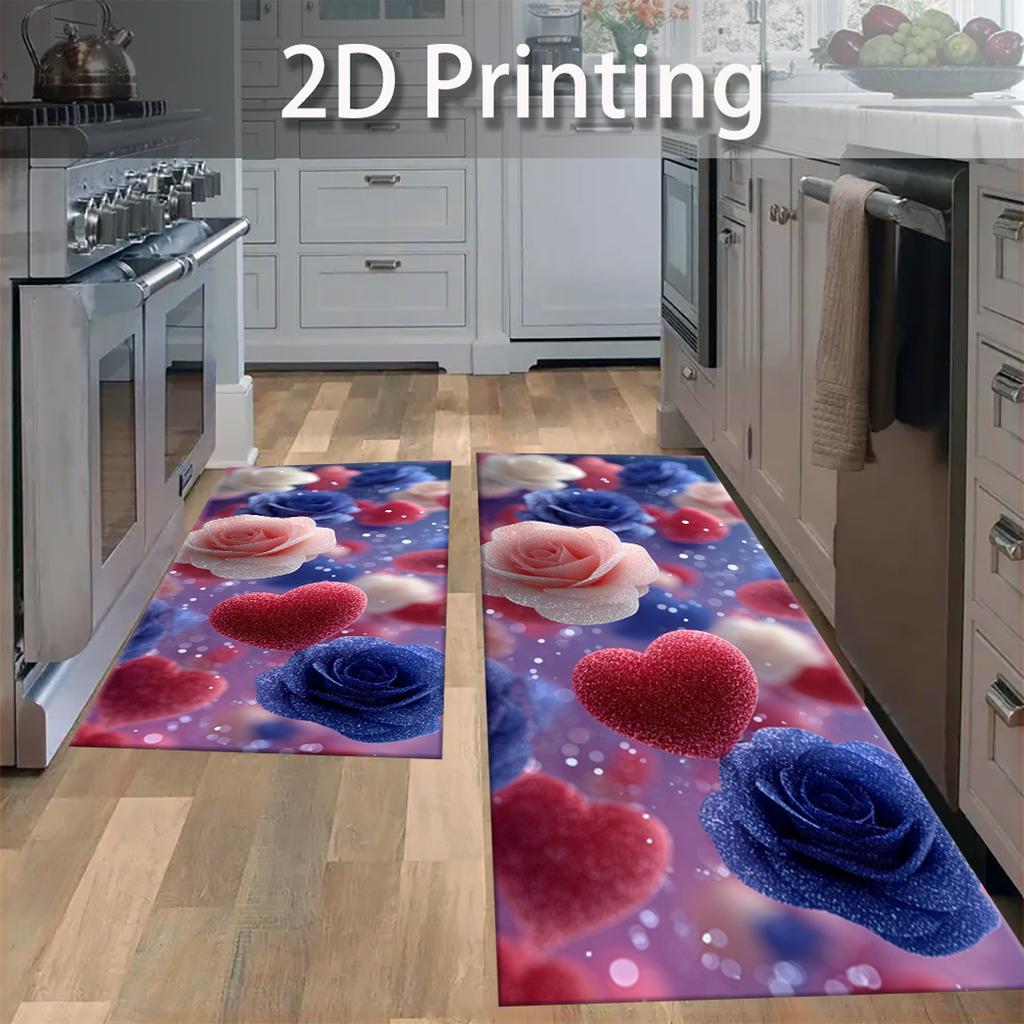 Romantic Floral Carpet Doormat Welcome Mat Kitchen Rug Carpet For Live Room Rug For Bedroom Bedside Floor Mat Home D