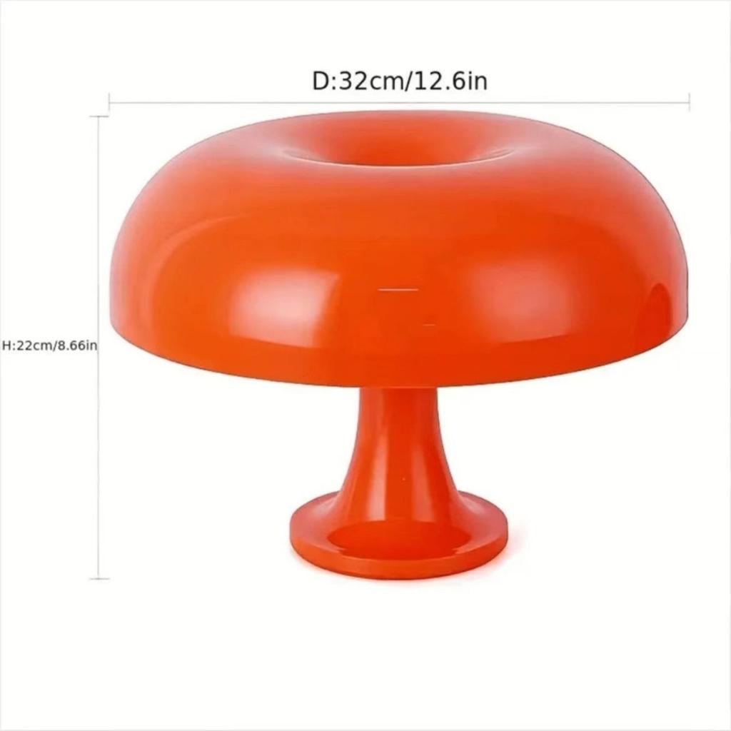 Neue stilvolle, moderne, klassische dänische Bauhaus Designer dekorative Pilz orange Tischlampe - Perfekt für Schlafzimmer oder Nachttisch Ta