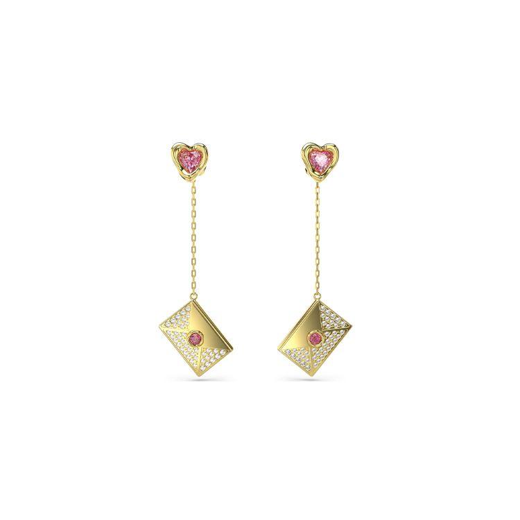 

Swarovski Love Letter Pendant Imitation Crystal Earrings Women earrings Gold 5665841 Box (Random Color)