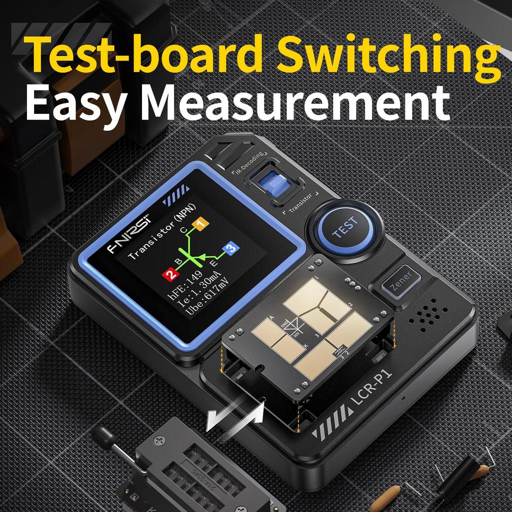 FNIRSI LCR-P1 Tester tranzistorů Multimetr Dioda Trioda Kapacitní Měřič odporu ESR MOSFET IR Multifunkční Anti-burn