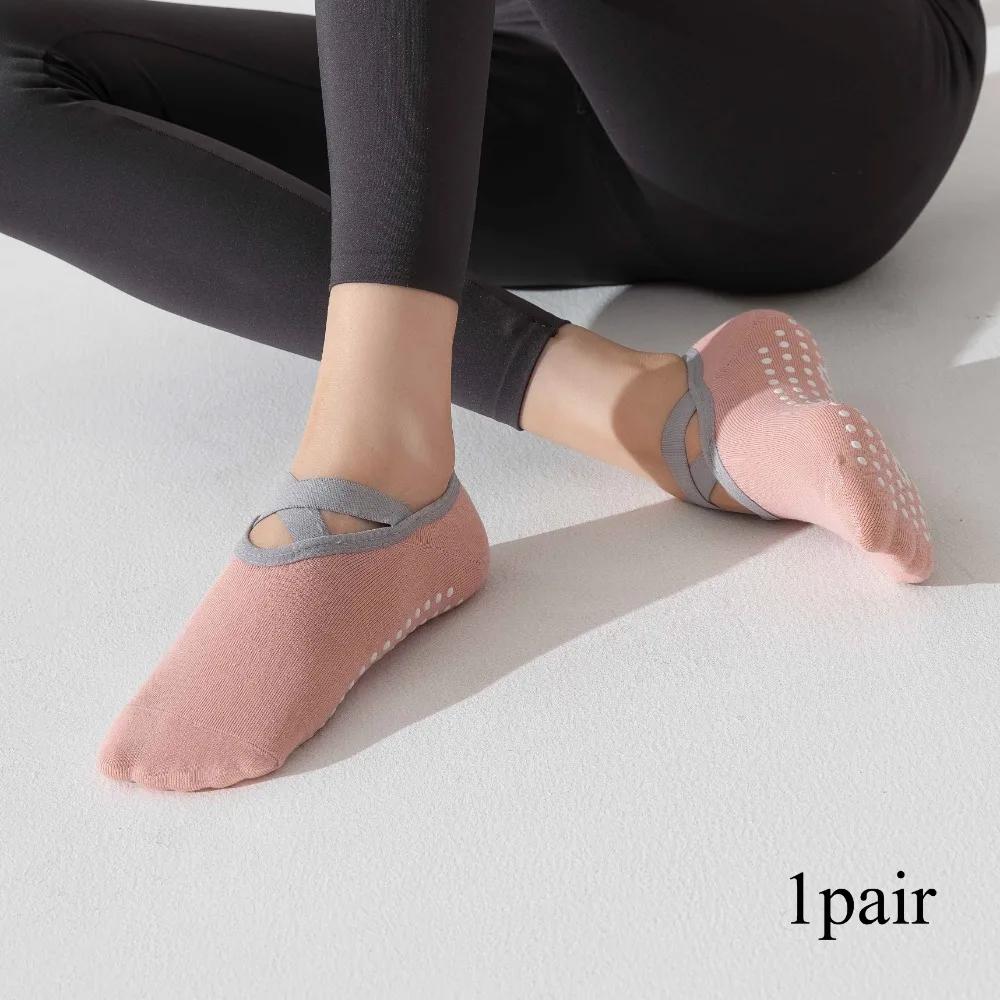 1Pair Women'S Yoga Socks With Anti Slip Pilates Exercise Ballet Socks That Absorb Moisture  Zapatos Pilates Mujer