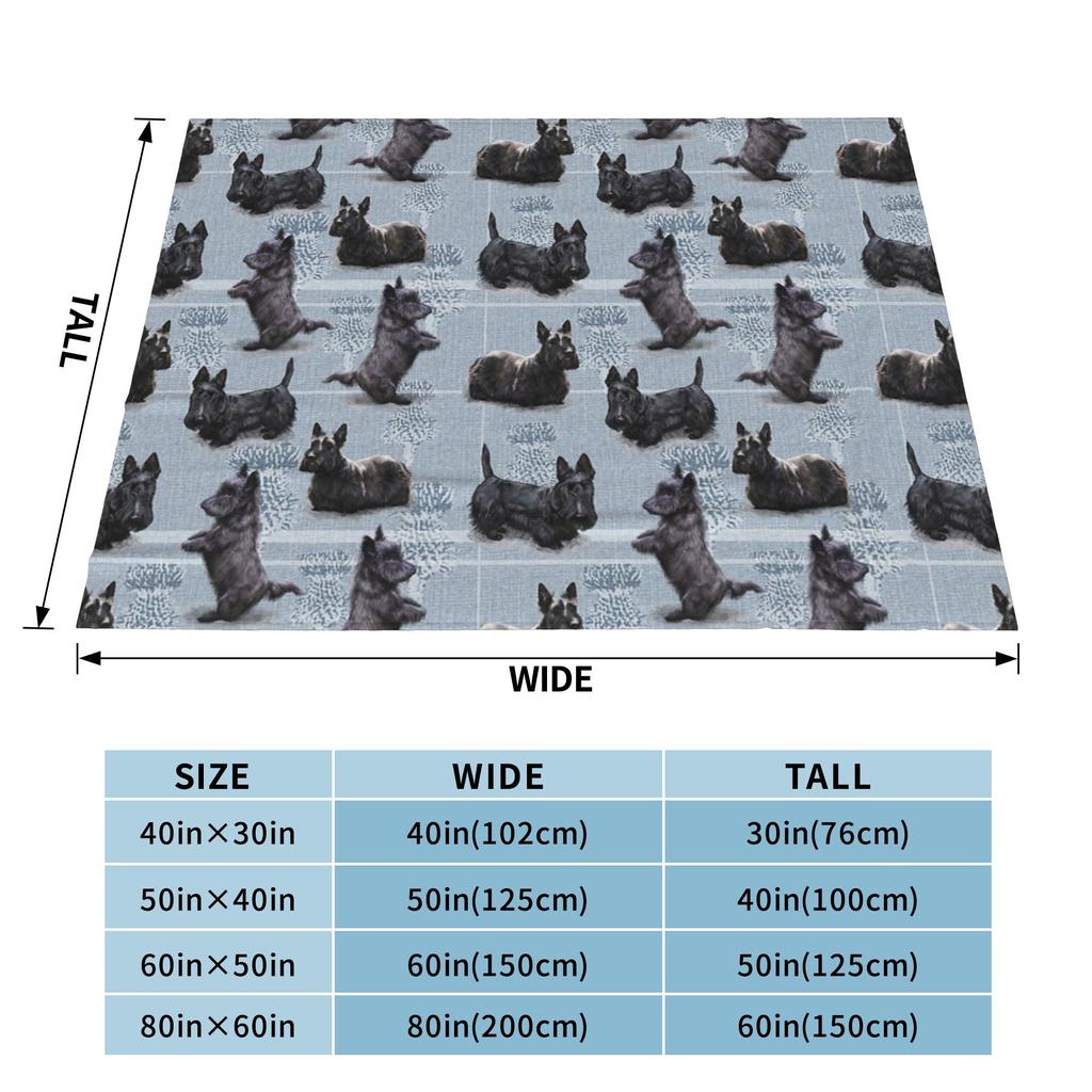 The Scottish Terrier Fleece Throw Blanket Scottie Dog Tartan Skye Blanket for Bedding Car Super Soft Bedroom Quilt
