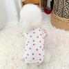 Dog Summer Cotton Shirts Heart Printed Ruffle Sleeveless Puppy Vest Soft Breathable Sweet Pet Outfit for Small Dogs Cats