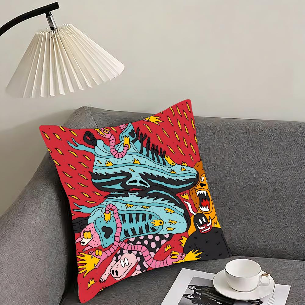 Illustration von allem auf Schuhen Kissenbezug Wendbar Plüsch Kissenbezug – Für Auto, Sofa, Schlafzimmer, perfekt als Geschenk.