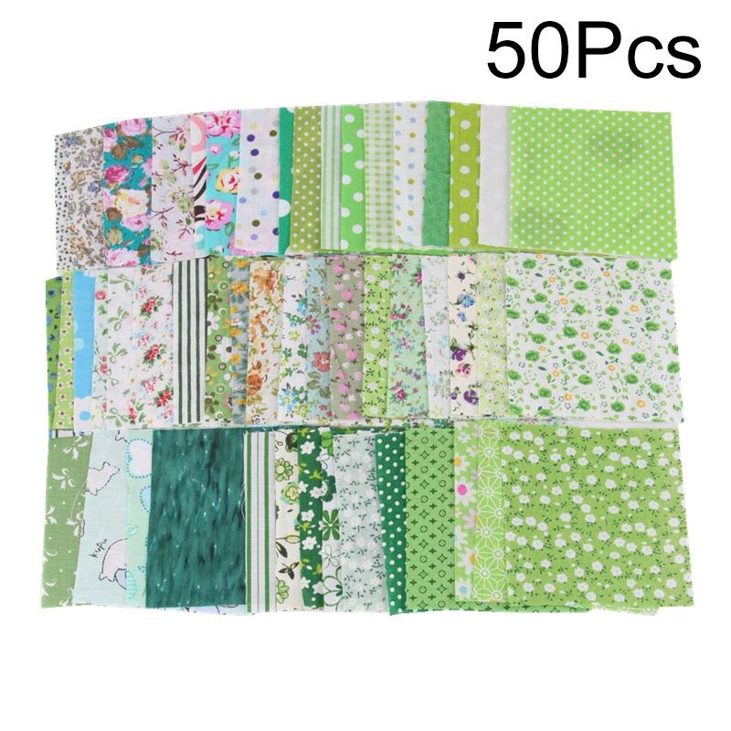 50Pcs Sewing Quilting Fabric 10*10cm Floral Printed for Patchwork Needlework Floral Fabric DIY Handmade Material Cotton Cloth