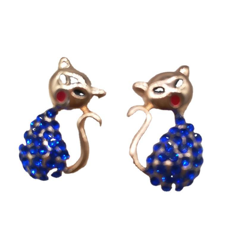 1018 Kedi Şanslı Kedi Renkli Kedi Kulağı Küpe Kadın Kadın Küpeleri