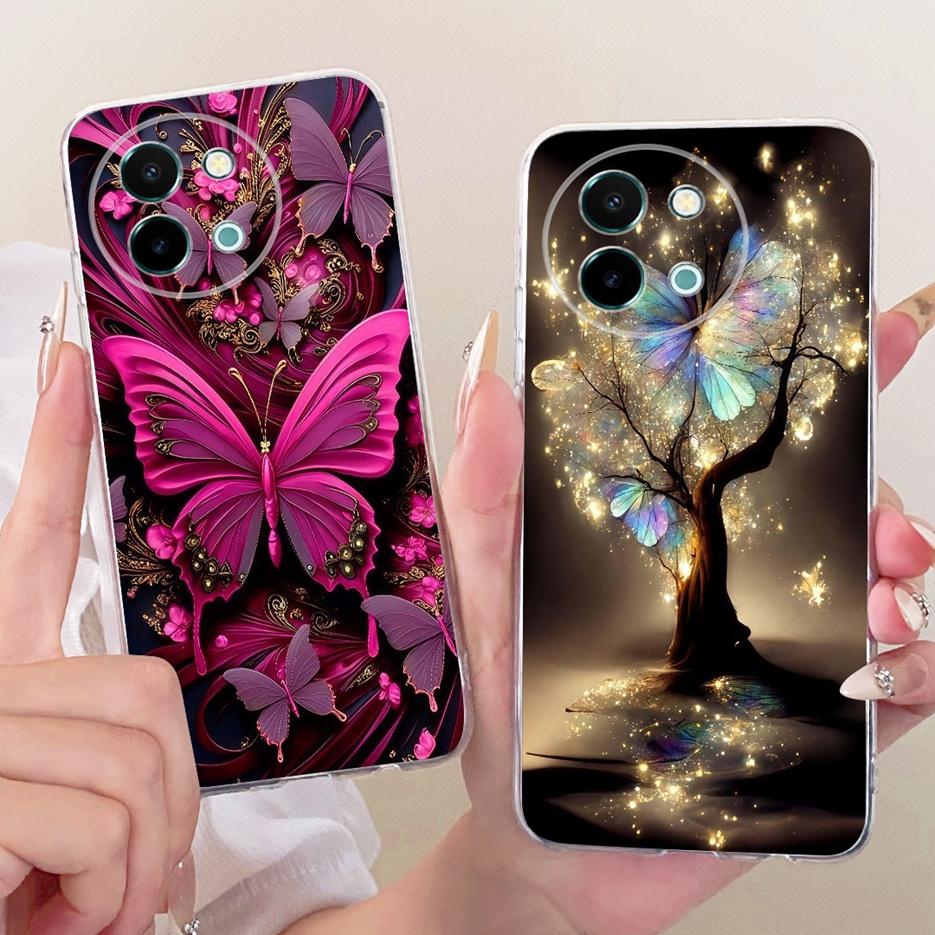 For Vivo Y38 5G Case Colorful Flowers Painted Cover Soft Slim Phone Case For Vivo Y58 5G V2355 Y 38 VivoY38 VivoY58 Fundas Coque
