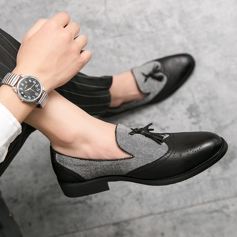 Men's Retro Casual Brogue Tassel Leather Shoes - Autumn Collection
