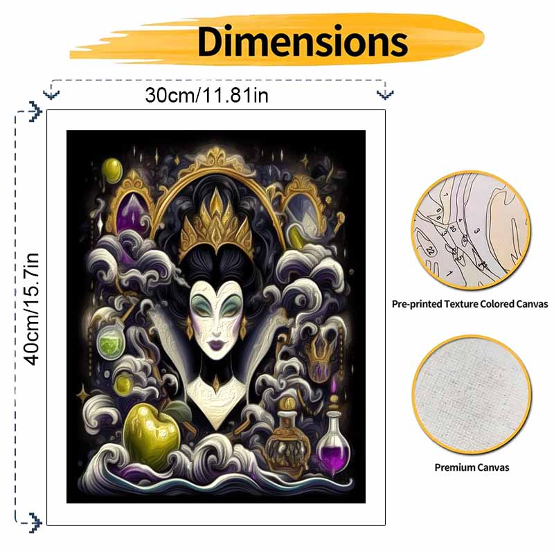 Disney Evil Queen Oil Painting Kit Home Bedroom Wall Decor Handmade Gift Art Crafts Magic Mirror Design Potion Bottle Decor Canvas Set