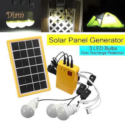 Daydreamer OUTDOOR SPORT ITEM Portable Solar Panel Electric Generator 3 LED Bulb Power System Kit