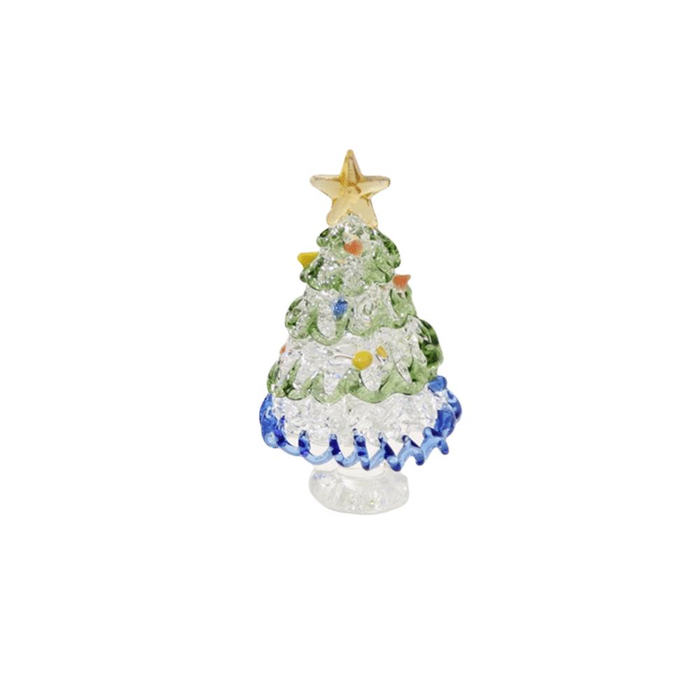 Miniature Christmas Tree Miniature Glass Handcrafted Glass Sculpture Desktop Decoration