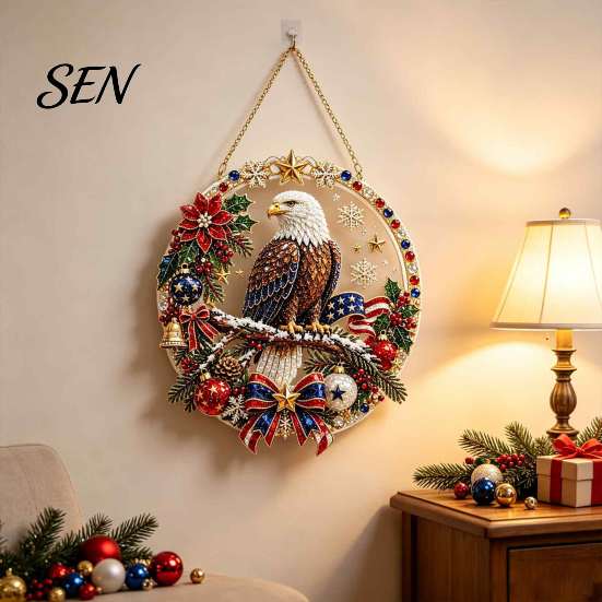 Christmas Snowman Gift Ideas Xmas Hanging Ornament, Round Acrylic Santa Reindeer Seasonal Winter Room Decor Door Sign for Festive Window Wall Parties