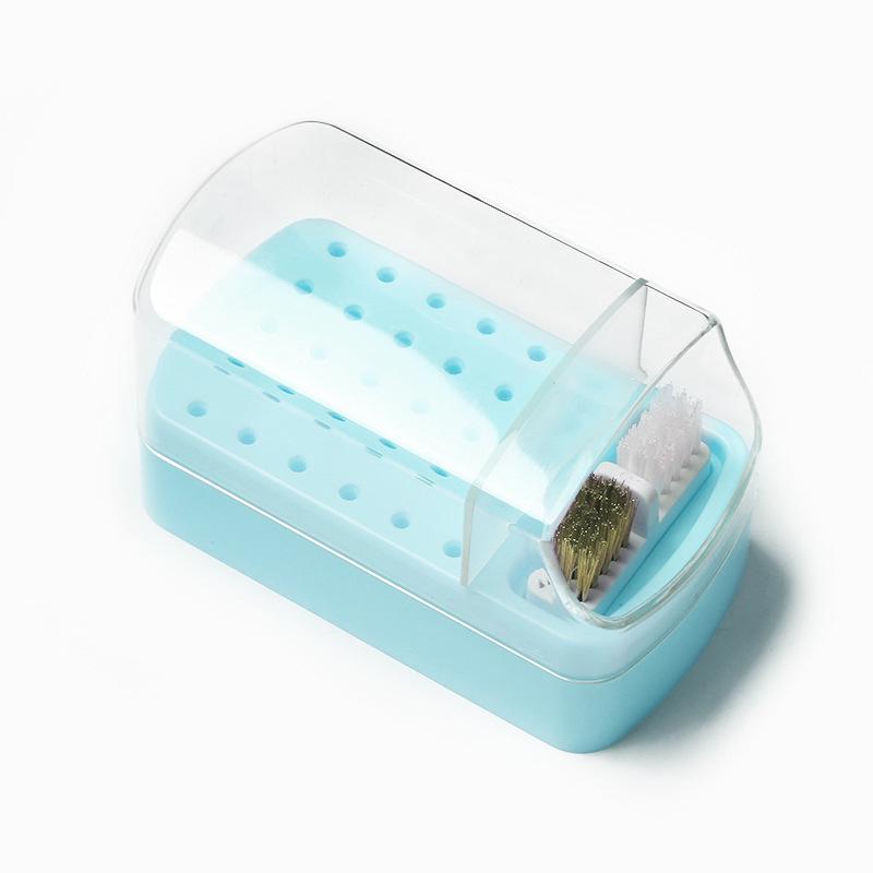 30-Hole Nail Art Grinding Head Cleaner and Storage Box