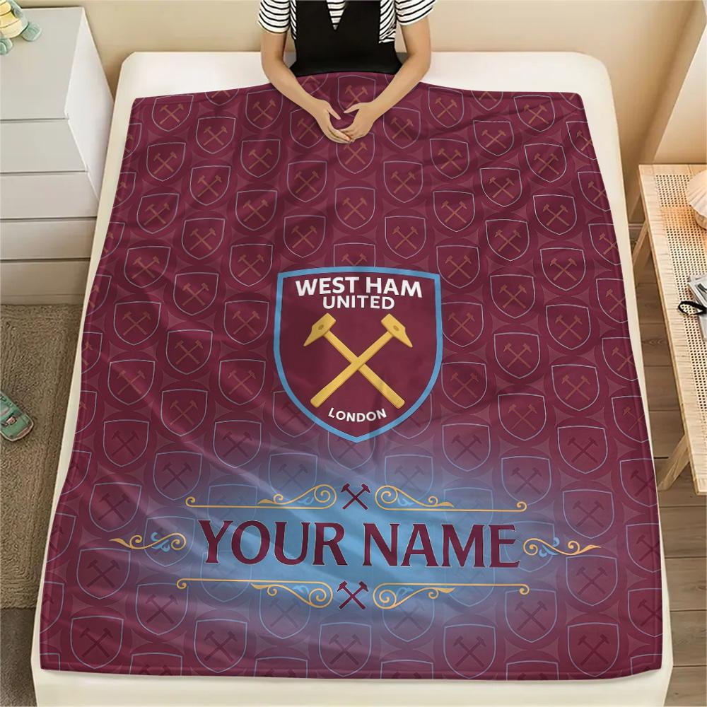 Benutzerdefinierte West Ham United Flanelldecke, Hohe Qualität, Bequem für alle Jahreszeiten, Heimdekoration, Wärme und Komfort