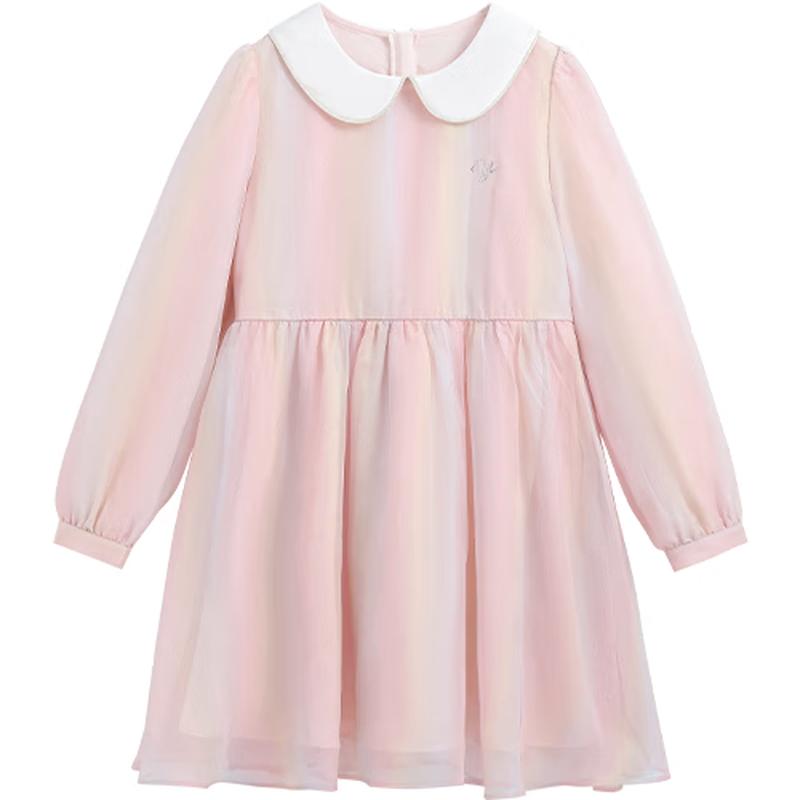 YEEHOO Girls Pink Doll Collar Princess Dress 160