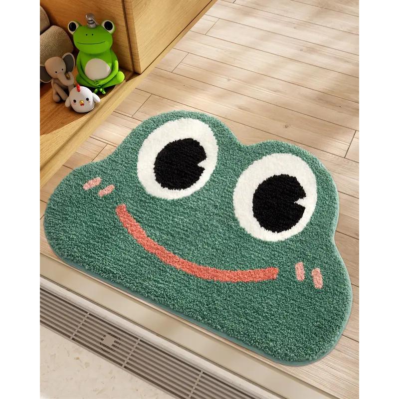 Adorable Little Yellow Duck Cartoon Semi Circular Bathroom Hallway Bedroom Rug Charming Home Decor Rug