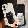 Cartoon Blacks White Cat Case for Xiaomi Poco F8 X3 NFC C61 C50 C51 X3 Pro Phone Cover