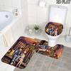 3pcs Ash Ketchum Pikachu Art Pattern Flannel Nonslip Absorbent Washable Decorative Bathroom Home Toilet Seat Cover Mat