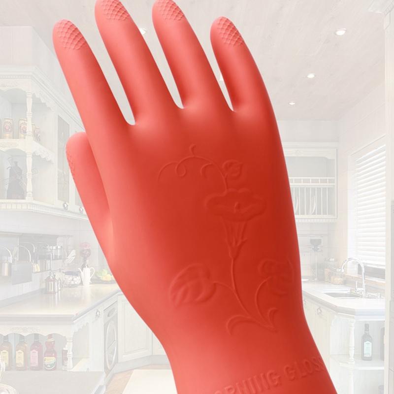 2PCS Household Dishwashing Cleaning Gloves Rubber Long Reusable Kitchen Housework Gloves Waterproof Dishes Cars Gardening Gloves