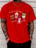 Unisex Red Crew Neck Tee Kawaii Multicolor Boba Tea Cups We Are All Different Positive Slogan Bubble Tea Lover Casual Cotton Tops