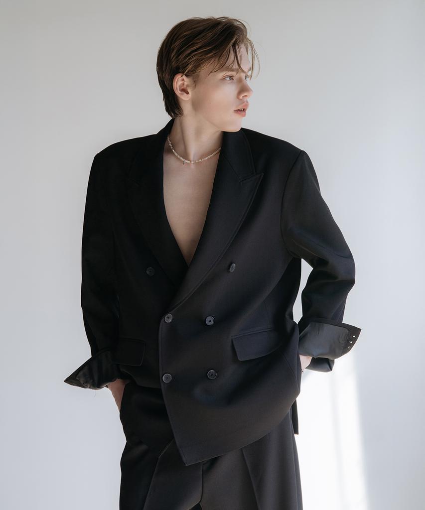 Decoroso Cier Peaked Double Overfit Jacket [Black]