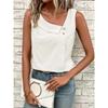 Summer new women's casual slope collar sleeveless regular pullover multi-color women's tops T-shirt