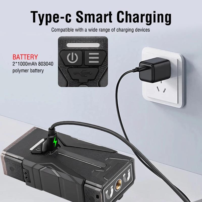 High Brightness Flashlight Rechargeable RGB Folding Desk Lamp Clip Magnetic Portable Multifunctional Flashlight