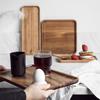 Acacia Wood Coffee Tray Decorative Wooden Tray Rectangular Kitchen Tray, Chinese Tea Set Kitchen Storage Accessories CTP001