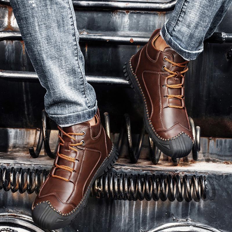 Herbst und Winter 2021 neue Herren-Baumwollschuhe modische High-Top Samt Martin Stiefel Außenhandel Übergröße Retro warme Herrenstiefel