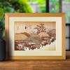 KINOWA Hashirii Wood Collage Original DIY Kit Hiroshige Stations of the Made in Japan "Otsu Chaya" Ukiyo-e Fifty-three Tōkaidō