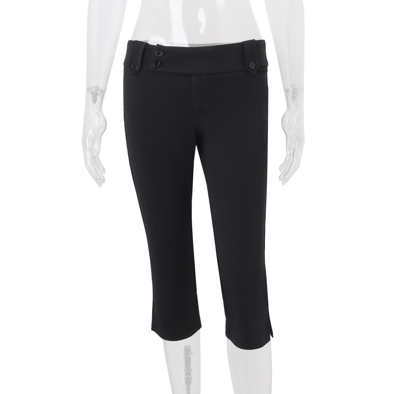 2026 summer new women s clothing American solid color simple casual slim sports style yoga pants outdoor cropped pants women S