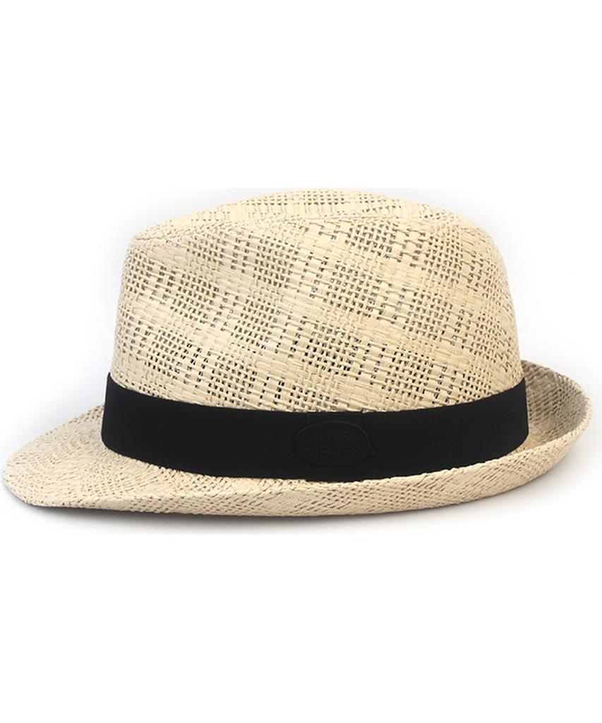 Yunibeosyeolkemiseuteuli Bu Check Ivory Short Fedora Summer Fedora