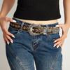 Stylish Leopard Print PU Leather Belts Adjustable Waistband For Casual Outfits Durability Light weight Accessory