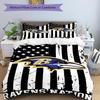 Ravens Nation Design Bett Bettwäsche Set 1 Bettbezug + 2 Kissenbezüge Weich Atmungsaktiv Haushalt Bettwäsche