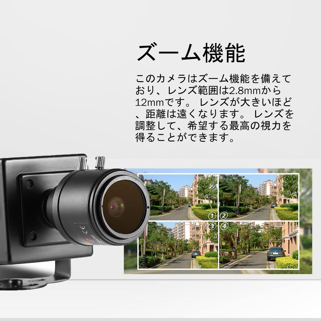 REVODATA POE Zoom Mini IP HD 5 Million Pixels Small Indoor Security Camera Manual Zoom Lens P2P Remote View CCTV Video Cam Camera, 2.8-12mm H.265