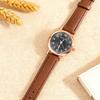 Simple Retro Round Alloy Dial Leather Strap Women's Quartz Watch, Suitable for Everyday Wear, Christmas and Thanksgiving Gifts