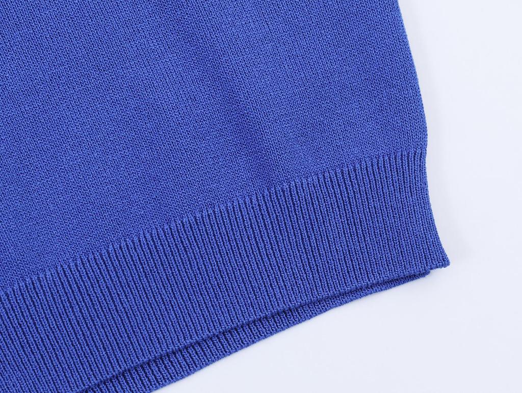 European Style 2026 Spring Women's Loose Color Block Knit Cardigan
