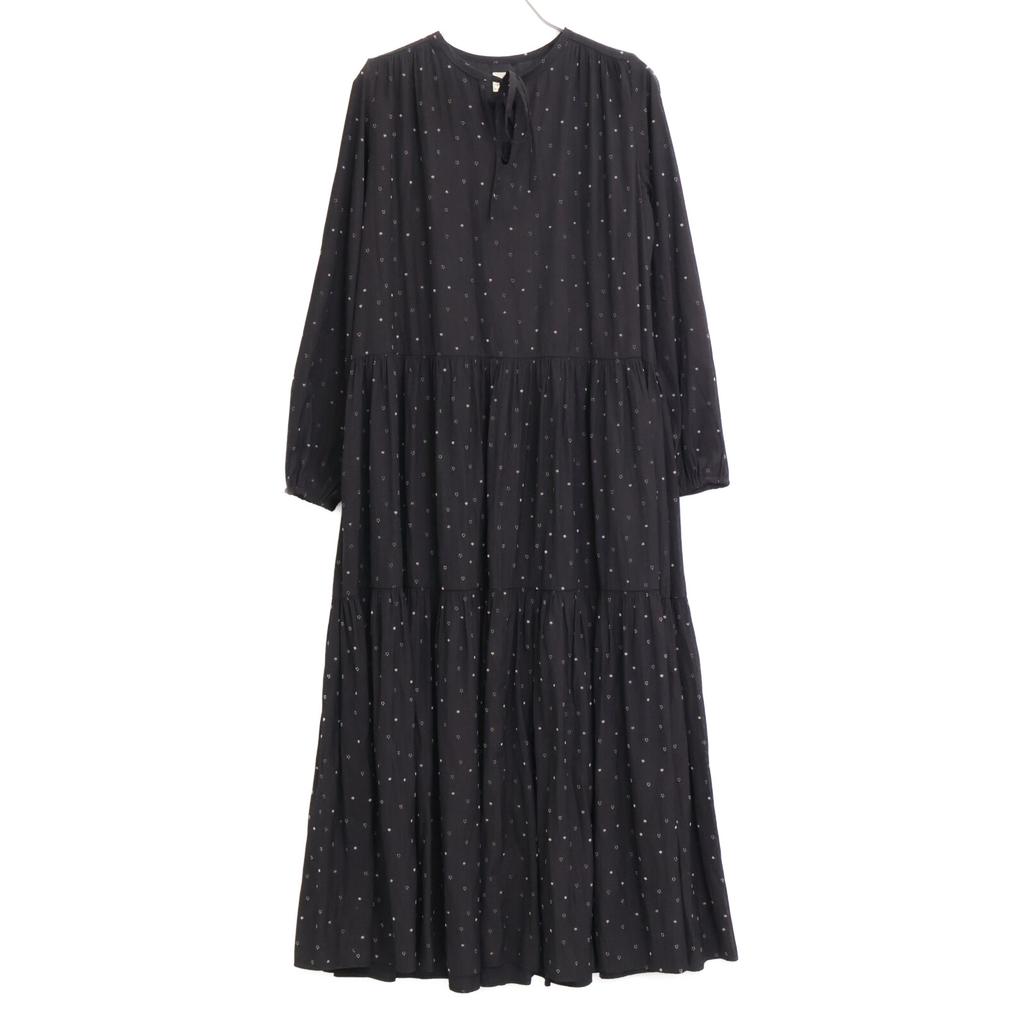 Ron Herman Black Flocky Flower Dress dress S blackUsed