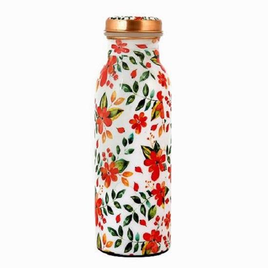 Copper Water Bottle 500 ML With Anti Oxidant Properties | Diwali Gifts for Family and Friends 100% Copper Water Bottle (Orange, 500 Ml)