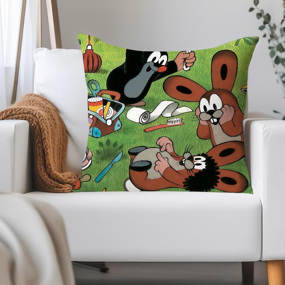 Cute The Little Mole Art Pillow Case Applicable Space For Guest Rooms Interiors Cars Office House Decoration