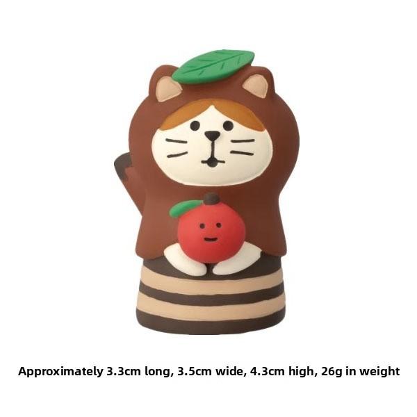 Cat Resin Figurine With Autumn Themed Decor For Home Or Office Display