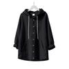 Camisa Holgada de Primavera Otoño para Hombre Lino Suelta Casual Sencilla con Capucha Manga Larga Forro Botonadura Sencilla