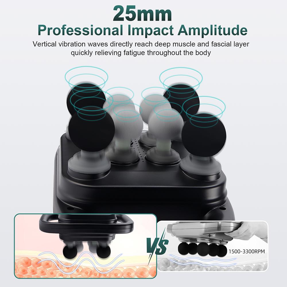 8-Head Fascia Gun High-Frequency Vibration Body Massage Gun Back and Waist Massager Neck Shoulder Massager Muscle Masajeador