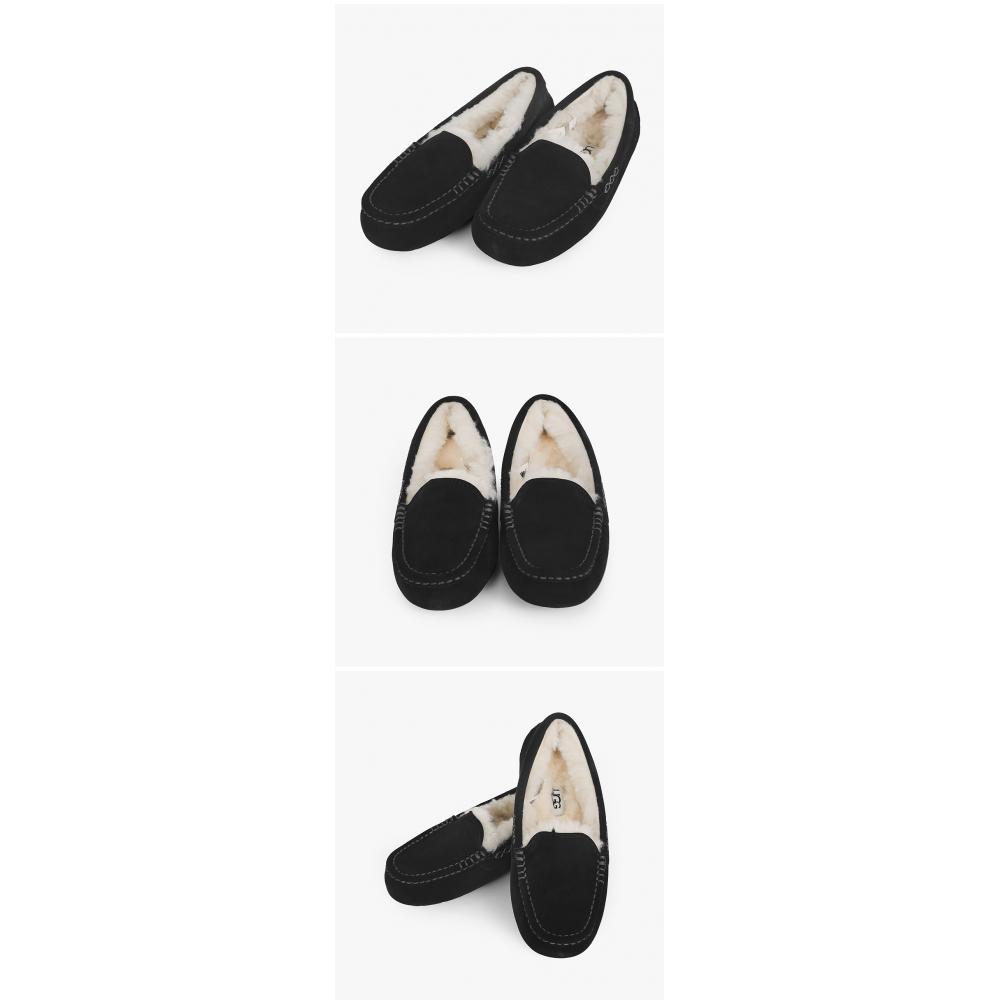 Ugg 1106878 Blk Ansley Black Moccasine Flat Shoes