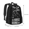This Girl Loves Horse Riding Bag Backpack For Men Women Girls Teenage Horse Lover Horse Friends Equestrian Horse Drawing Horses