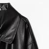 New, Loose Functional Leather Bomber Jacket 0475135
