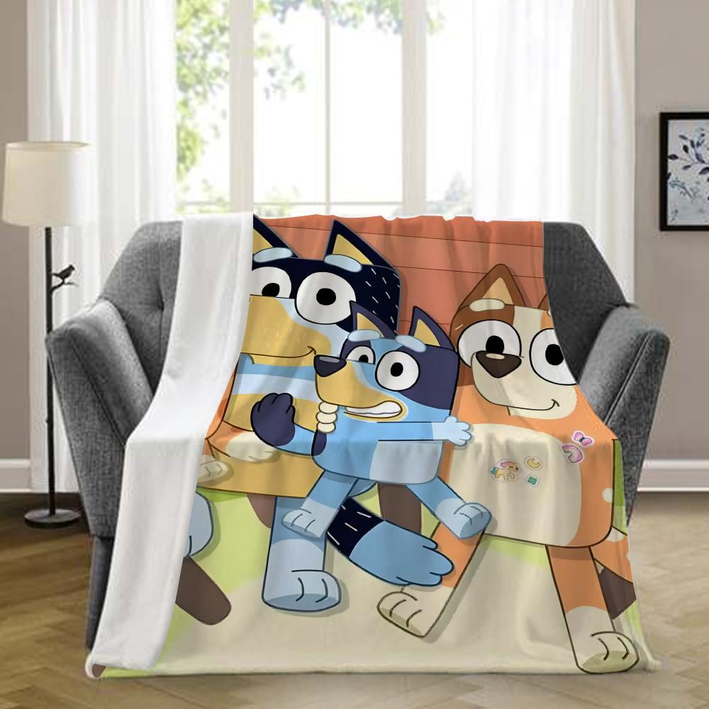 B-bluey-y Nadýchaná deka Estetická Přenosná Domů Cestování Kempování Pohovka Piknik Silná Teplá Flanelová deka