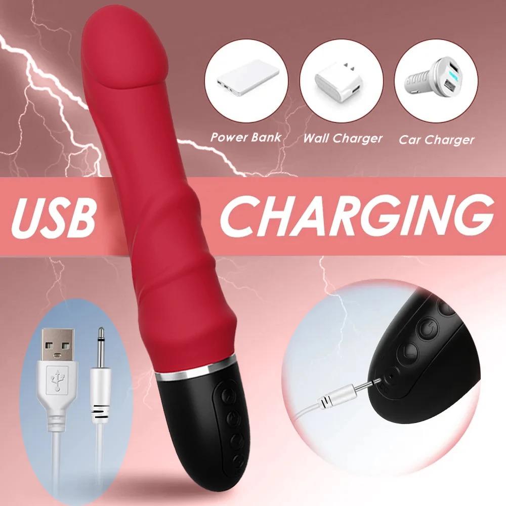 10 Modes Strong Motor Realistic Soft Silicone Dildo Vibrator - Intense G-Spot & Clitoral Stimulation Adult Masturbator for Women